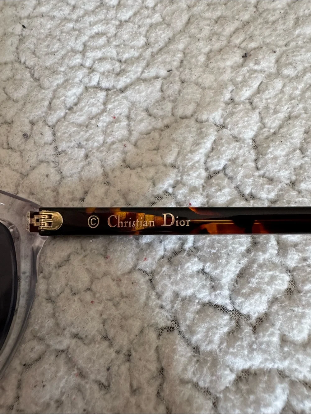 Dior Dior Mania 2 Havana Clear Plastic Blue Lense Suunglasses